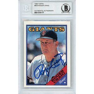 Roger Craig Giants Signed 88 Topps Baseball Card Beckett BAS Autograph Humm Baby